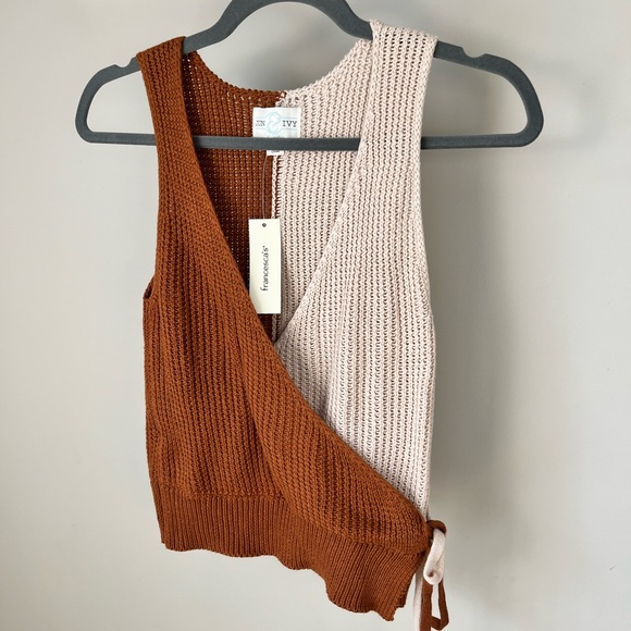 Jun & Ivy Tops - Francesca’s Jun & Ivy Faux Wrap Knit Tank